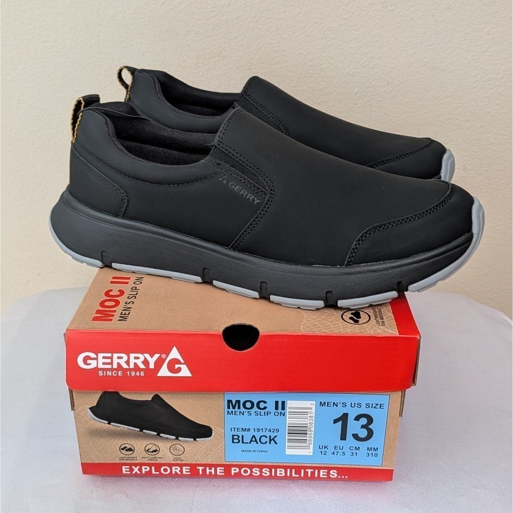 New‎ Gerry Men's Moc II Slip On Shoes Black Size 13